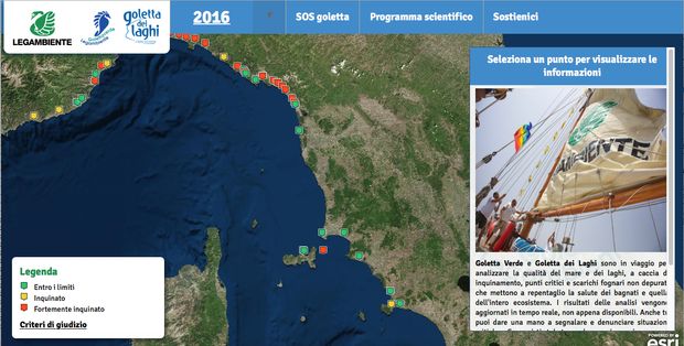 Goletta verde 2016 mappa  inquinamenti