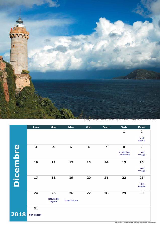 calendario fari marchese dicembre 2018