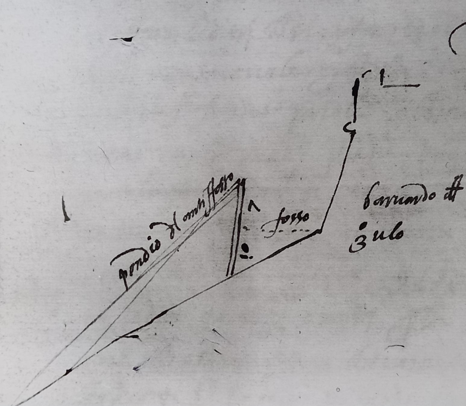 Camerini.Disegno del progetto del contrafosso  7