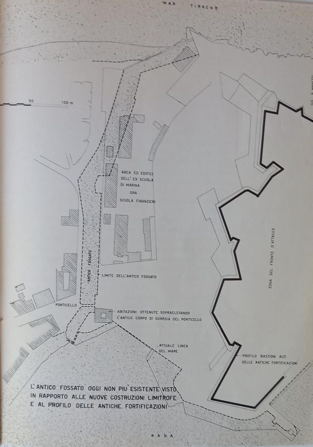 Cartografia urbana attuale e il decorso del fossato del Ponticello. Rino Manetti