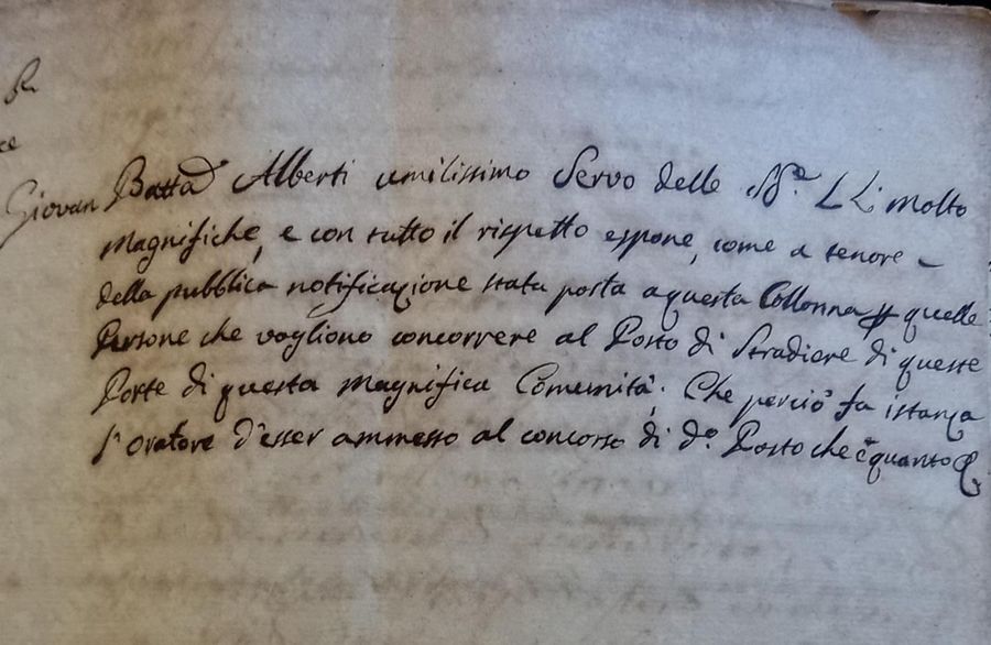 Giovan Battista Alberti. Supplica alla magistratura comunitativa 11