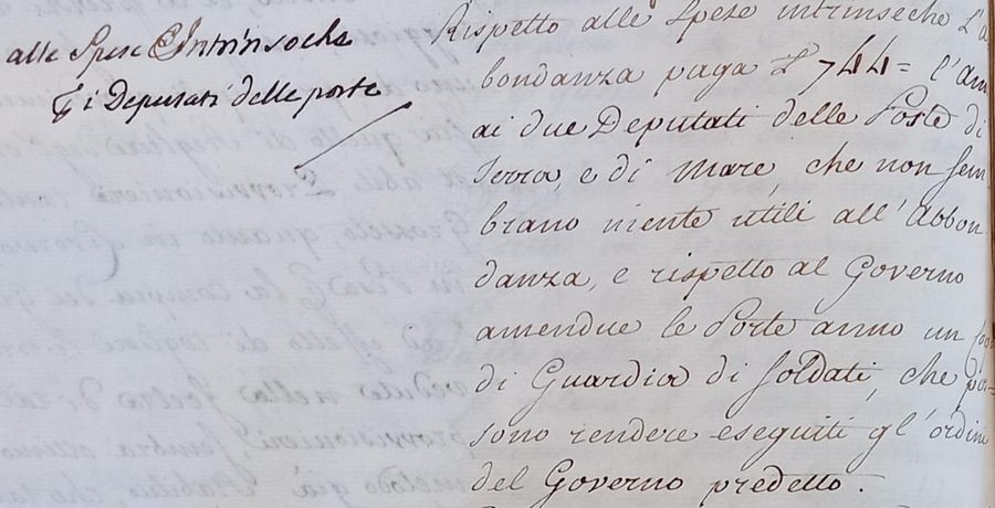 Spese estrinseche per i deputati delle porte