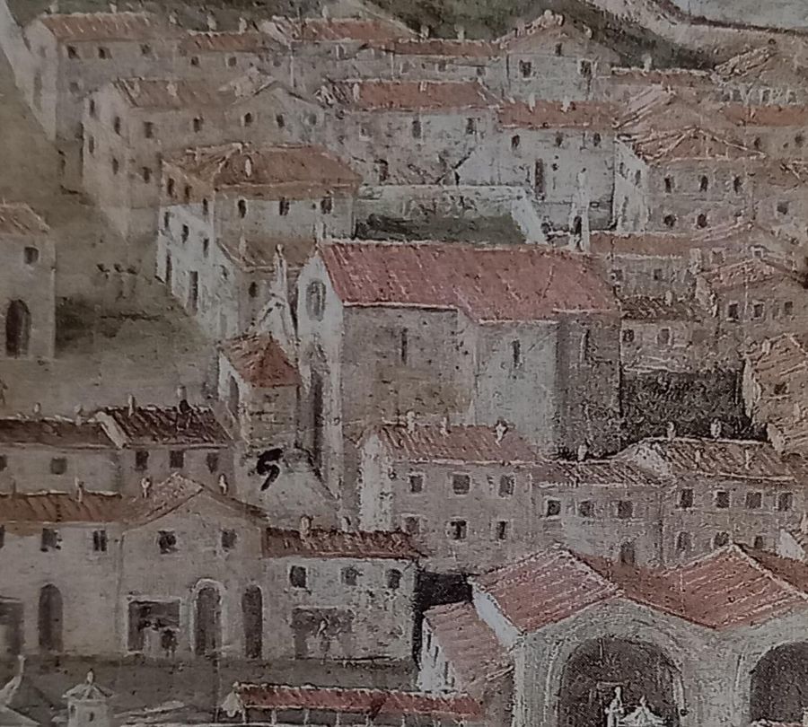 dipinto olio su tela Veduta di Portoferraio 1705