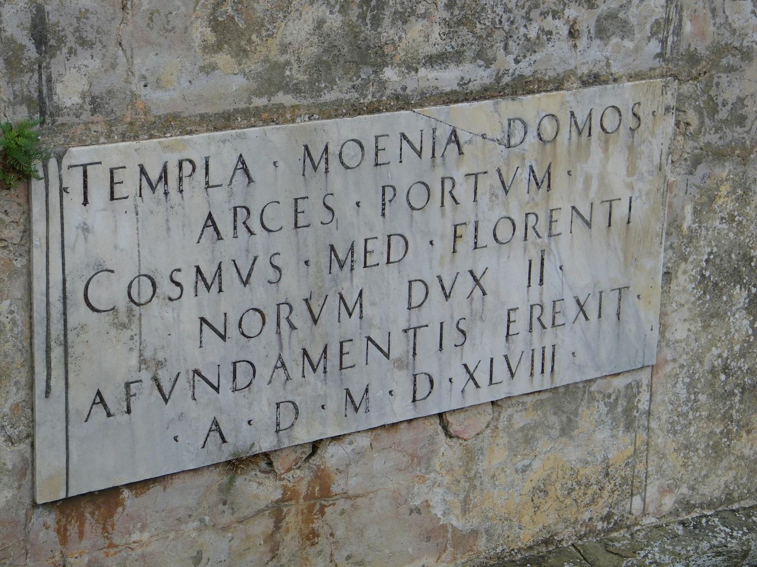 Forte Stella.Portoferraio. Epigrafe