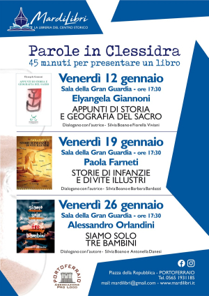 Torna la rassegna &quot;Parole in Clessidra&quot;, 3 appuntamenti in programma per il mese di gennaio