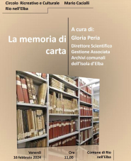 Memorie di Carta, con Gloria Peria, a Rio Elba