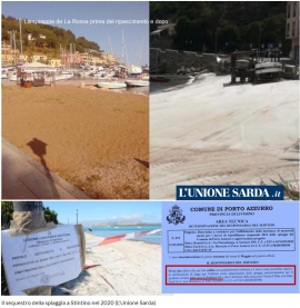 Porto Azzurro ed il giallo de &quot;La Rossa&quot;.  Viene da una cava sarda la sabbia bianca Ripascimento sostenibile per la Regione?