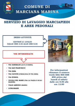 Pulizia ed igienizzazione del centro abitato di Marciana Marina. Si comincia il 21 luglio