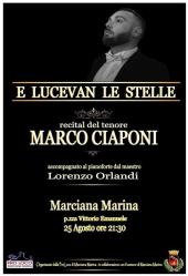 &quot;E Lucevan le Stelle&quot;, a Marciana Marina il recital del tenore Marco Ciaponi