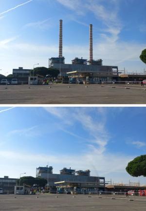 Tor del Sale, abbattute le due ciminiere dell’ex centrale Enel di Piombino