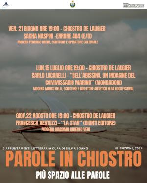 Parole In Chiostro 2024: Più spazio alle parole