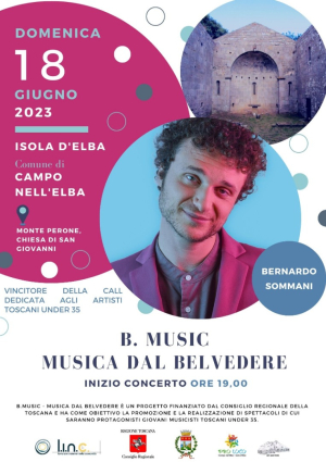 B.Music – Musica dal belvedere - il 18 giugno il concerto del cantautore Bernardo Sommani