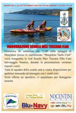 La Scuola Max Toscana cani da salvataggio nautico di Marina di Massa approda all&#039;Elba 