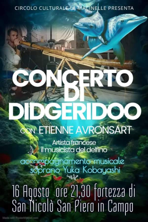 A San Piero il concerto di didgeridoo con Etienne Avronsart ed il soprano Yuka Kobayashi