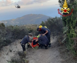 Elisoccorso (dei Vigili del Fuoco) ad una persona caduta durante una gita in Mountain Bike