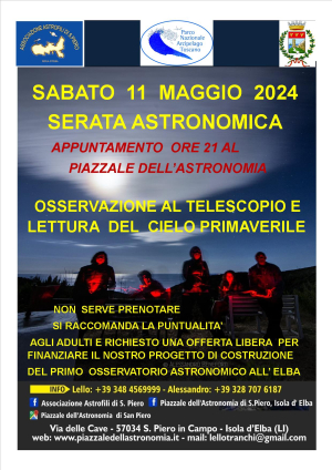 Osservazione e lettura del cielo primaverile con gli Astrofili di San Piero