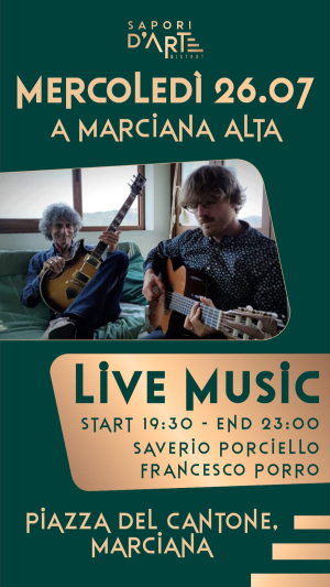 A Sapori d&#039;Arte live music con Saverio Porciello e Francesco Porro