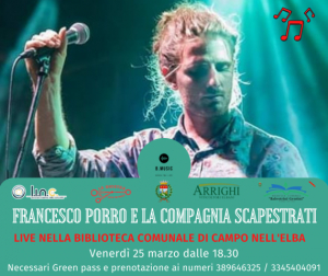 Il 25 marzo Francesco Porro e la Compagnia Scapestrati a B. Music