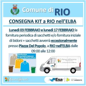 ESA: consegna straordinaria dei kit domestici a Rio Elba