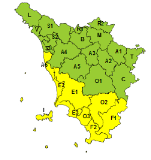 Maltempo, codice giallo per temporali forti fino alla mattinata di lunedì 10 ottobre