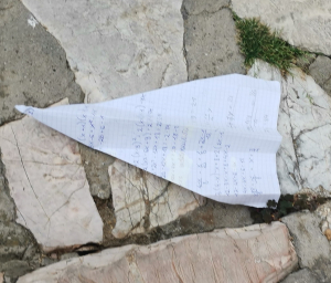 Fotonotizia: ultimo giorno di scuola, sogni sulle ali di un aeroplanino di carta