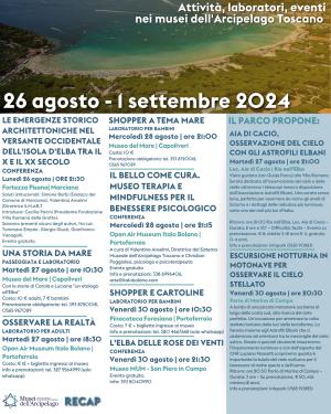 L&#039;ultima settimana di agosto ancora in compagnia del Sistema Museale dell&#039;Arcipelago Toscano