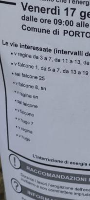 Portoferraio: Venerdì 17 temporanee interruzioni energia elettrica in alcune vie del centro storico