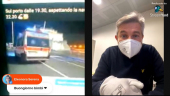 Edicola Elbana Show del 11 gennaio - ambulanza sul porto di Piombino con la nave che non parte