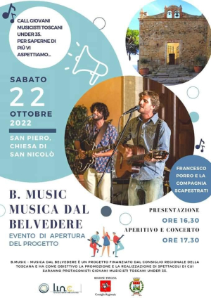 B.Music - “Musica dal belvedere”, il concerto di apertura con Francesco Porro e la Compagnia Scapestrati