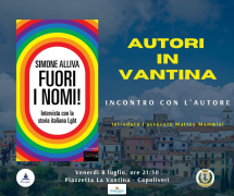 Autori in Vantina - stasera appuntamento con Simone Alliva ed il suo “Fuori i nomi!”