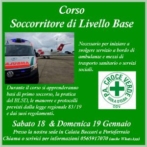 Corso per Soccorritori di Livello Base alla Pubblica Assistenza Croce Verde di Portoferraio