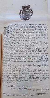 Portoferraio 1798. Riarmo dello stato Granducale Toscano. Assoluta necessità di aumentare la forza pubblica