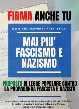 Nei comuni elbani di residenza si può firmare la proposta di legge popolare contro la propaganda nazi-fascista