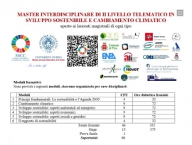 All’Università di Pisa master su sviluppo sostenibile e cambiamento climatico