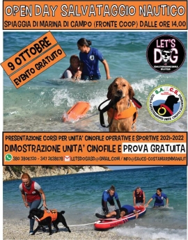 Corso di educazione cinofila sulla spiaggia di Marina di Campo