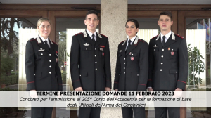 Ancora pochi giorni per le domande d’ammissione al Corso Carabinieri presso l’Accademia Militare di Modena