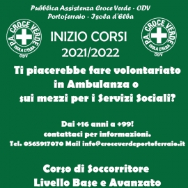 Corsi per nuovi volontari alla Croce Verde di Portoferraio