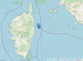 Movimento tellurico di magnitudo 2.8 nel mare tra l&#039;Arcipelago Toscano e la Corsica