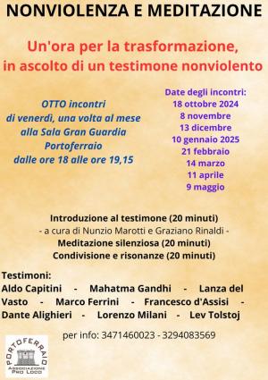 Dal 18 ottobre, alla Gran Guardia, incontri mensili su nonviolenza e meditazione