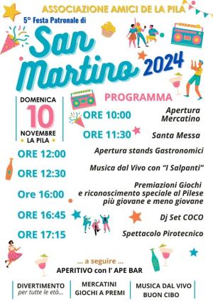 Il 10 novembre Festa Patronale di San Martino a La Pila