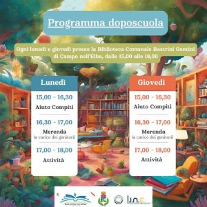 Al via il &#039;doposcuola in biblioteca&#039; a Campo