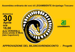 Il 30 aprile Assemblea Ordinaria dei Soci di Legambiente Arcipelago Toscano