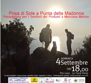 Penultima passeggiata per i Sentieri dei Profumi, il 4 settembre posa di sole a Punta della Madonna