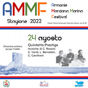 Armonie Marciana Marina Festival, il 24 agosto sul palco il Quintetto Prestige