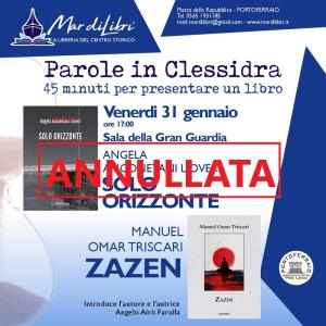 Annullato l&#039;appuntamento di &quot;Parole in clessidra&quot; previsto per oggi