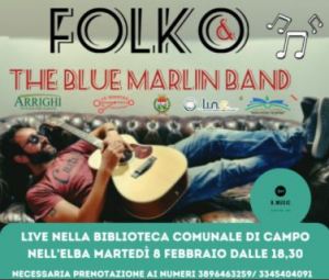 Terzo concerto di B. Music, martedì 8 febbraio Folko &amp; the Blue Marlin Band