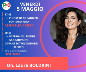 Assemblea del PD Elba con l&#039;on. Laura Boldrini