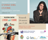 In biblioteca a Campo la presentazione del libro &quot;L&#039;osso del cuore&quot; di Valentina Santini