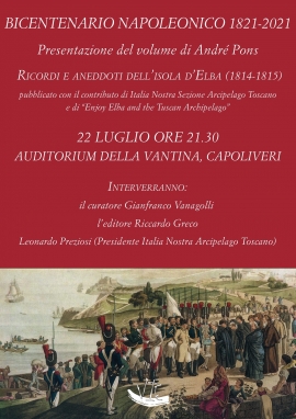 A Capoliveri la presentazione del volume di Andrè Pons “Ricordi e anedotti dell’Isola d’Elba (1814-1815)”