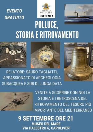 &quot;Polluce, storia e ritrovamento&quot; - Al Museo del Mare la conferenza con Sauro Tagliatti